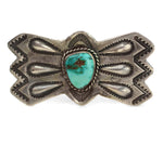 Navajo - Turquoise and Silver Three-Ring Scarf Slider c. 1930s, 1.25" x 2.375" x 1.25"