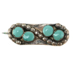 Zuni - Turquoise and Silver Pin c. 1940s, 0.5" x 1.25"