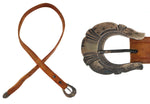Harry Morgan (1946-2007) - Navajo - Silver and Leather Belt with Stamped Design c. 1970s, 32.5" - 37.25" size waist