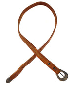 Harry Morgan (1946-2007) - Navajo - Silver and Leather Belt with Stamped Design c. 1970s, 32.5" - 37.25" size waist
