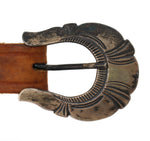 Harry Morgan (1946-2007) - Navajo - Silver and Leather Belt with Stamped Design c. 1970s, 32.5" - 37.25" size waist