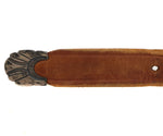Harry Morgan (1946-2007) - Navajo - Silver and Leather Belt with Stamped Design c. 1970s, 32.5" - 37.25" size waist