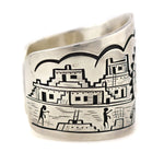 Victor Coochwytewa (1922-2011) - Hopi - Silver Overlay Bracelet with Kachina Design c. 1980s, size 6.5