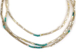Navajo - 3-Strand Mother of Pearl and Turquoise Heishi-Style Necklace c. 1970s, 29" length