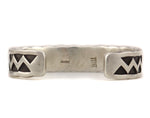 Darin Bill (1965-2003) - Navajo - Sterling Silver Overlay Bracelet with Zig-Zag Design c. 1990s, size 7