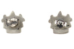 Marcus Lomayestewa - Hopi - Sterling Silver Overlay Corn Maiden Post Earrings c. 1970s, 0.5" x 0.5"
