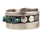 Frank Patania, Sr. (1899-1964) & Thunderbird Shop - Turquoise Nugget and Sterling Silver Overlay Row Bracelet c. 1950s, size 6.75