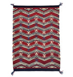 Juanita Paul - Navajo Contemporary Pictorial Rug  with Indigo and Cochineal, 52" x 37"