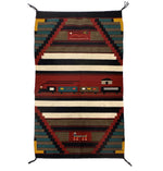 James Joe - Navajo Chief's Blanket-Style Train Pictorial Rug c. 1970-80s, 48" x 29"