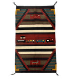 James Joe - Navajo Chief's Blanket-Style Train Pictorial Rug c. 1970-80s, 48" x 29"
