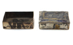 Pair of Navajo Silver Boxes with Stamped Design c. 1930-40s