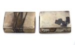 Pair of Navajo Silver Boxes with Stamped Design c. 1930-40s