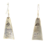 Anderson Koinva (b. 1956) - Hopi - Sterling Silver Overlay French Hook Earrings with Snow Cloud Design, 2" x 0.625"