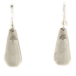 Anderson Koinva (b. 1956) - Hopi - Sterling Silver Overlay French Hook Earrings with Prayer Stick Design, 1.875" x 0.5"