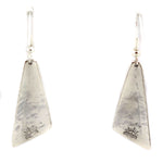 Anderson Koinva (b. 1956) - Hopi - Sterling Silver Overlay French Hook Earrings with Lightning and Cloud Design, 2" x 0.625"