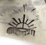 Anderson Koinva (b. 1956) - Hopi - Sterling Silver Overlay French Hook Earrings with Lightning and Cloud Design, 2" x 0.625"