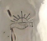 Anderson Koinva (b. 1956) - Hopi - Sterling Silver Overlay French Hook Earrings with Rain Cloud Design, 1.75" x 0.75"