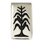 Anderson Koinva (b. 1956) - Hopi - Sterling Silver Overlay Money Clip with Cornstalk Design, 2" x 1"