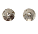 Navajo - Silver and Copper Wedding Basket Post Earrings c. 1980s, 1" diameter