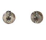 Navajo - Morenci Turquoise and Silver Clip-On Earrings c. 1950s, 0.75" diameter