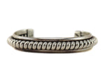 Franklin and Verna Tahe - Navajo - Sterling Silver Bracelet with Twist Design c. 1970s, size 6.75