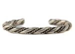 Navajo - Silver Bracelet with Rope Design c. 1940-50s, size 6