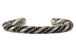 Navajo - Silver Bracelet with Rope Design c. 1940-50s, size 6