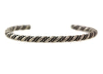 Navajo - Silver Bracelet with Rope Design c. 1940-50s, size 6.25
