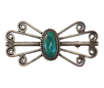 Navajo - Turquoise and Silver Pin c. 1930-40s, 1" x 2.25"