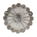 Navajo - Turquoise and Silver Pin c. 1940s, 1.75" diameter