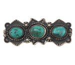Navajo - Turquoise and Silver Pin c. 1930s, 0.625" x 1.75"