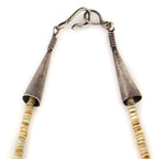 Navajo - Turquoise Nugget, Heishi, and Silver Necklace c. 1970s, 24" length