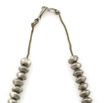 Attributed to Warren Ondelacy - Zuni - Turquoise Petit Point Cluster and Silver Squash Blossom Necklace c. 1940s, 31" length