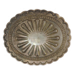 Attributed to Roger Skeet, Sr. (1900-1959) - Navajo - Silver Belt Buckle with Stamped Design c. 1930s, 3.5" x 4"