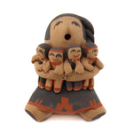 Jemez Polychrome Storyteller Pottery Figure c. 1980-90s, 4.25" x 4" x 3.75"