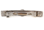Marco Patania - Turquoise and Sterling Silver Hair Barrette with Stamped Design, 0.5" x 3.125"
