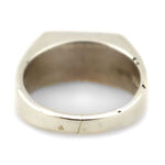 Veronica Benally - Navajo - Contemporary Turquoise and Coral Channel Inlay and Sterling Silver Ring, size 7.5