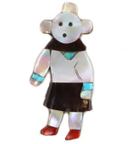 Leo Poblano (1905-1959) - Zuni - Multi-Stone Inlay Mudhead Kachina c. 1920-30s, 1.625" x 0.75"