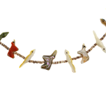 Zuni - Multi-Stone and Heishi Bird Fetish Necklace and French Hook Earrings Set c. 1960-70s