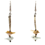 Zuni - Multi-Stone and Heishi Bird Fetish Necklace and French Hook Earrings Set c. 1960-70s