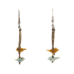 Zuni - Multi-Stone and Heishi Bird Fetish Necklace and French Hook Earrings Set c. 1960-70s
