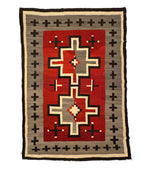 Navajo Ganado Rug with Crosses c. 1920s, 90" x 63.5"