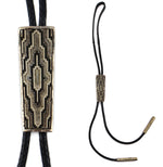 Dan A. Jackson (1944-2022) - Navajo - Silver Overlay and Leather Bolo Tie c. 1970-80s, 3.5" x 1.25" bolo