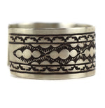Randall Endito "Randy" (1960-2020) - Navajo - Sterling Silver Bracelet with Stamped Design c. 1980s, size 7.25