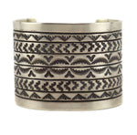 Randall Endito "Randy" (1960-2020) - Navajo - Sterling Silver Bracelet with Stamped Design c. 1980s, size 7.25