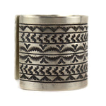 Randall Endito "Randy" (1960-2020) - Navajo - Sterling Silver Bracelet with Stamped Design c. 1980s, size 7.25