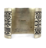 Randall Endito "Randy" (1960-2020) - Navajo - Sterling Silver Bracelet with Stamped Design c. 1980s, size 7.25