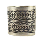 Randall Endito "Randy" (1960-2020) - Navajo - Sterling Silver Bracelet with Stamped Design c. 1980s, size 7.25