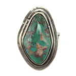Navajo - Turquoise and Silver Ring c. 1940s, size 7.25