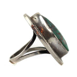 Navajo - Turquoise and Silver Ring c. 1940s, size 7.25